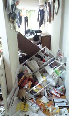 東日本大震災のときの耐震マンションの室内...