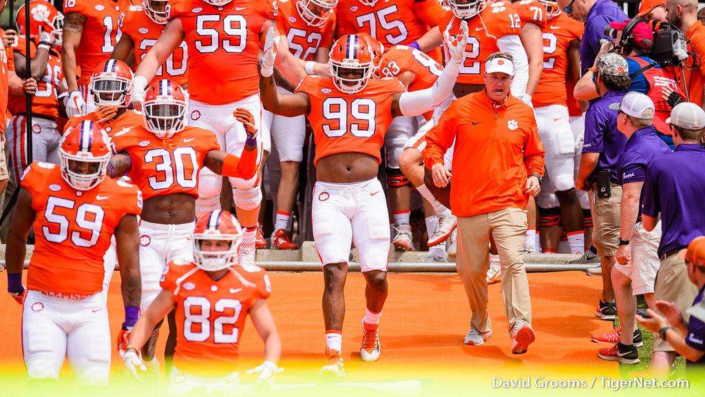 Clemson Football Photo of Clelin Ferrell and springgame
