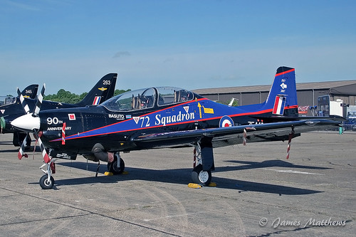 Special 90th anniversary of 72 Squadron scheme worn on this Tucano T1 ZF448 at Duxford May airshow