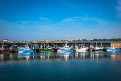 Dieppe has a small port with many boats