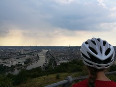 Stephanie looking out over Rouen and the bridges that were once attached by the Americans.