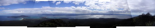 Panoramic to the south, from the summit of Mt Maria