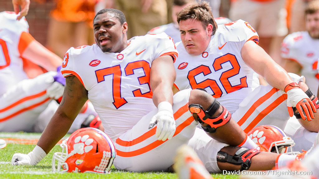 Clemson Football Photo of Tremayne Anchrum and springgame