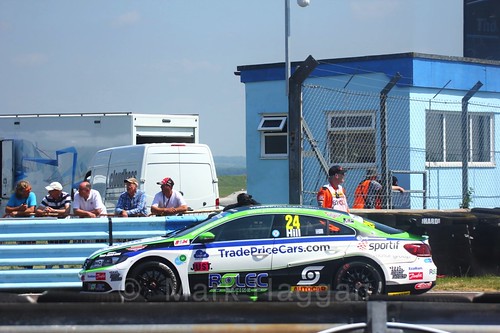 Jake Hill on the grid before the first race at the 2018 Thruxton BTCC weekend