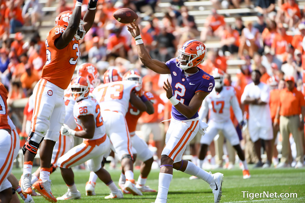 Clemson Football Photo of Kelly Bryant and springgame