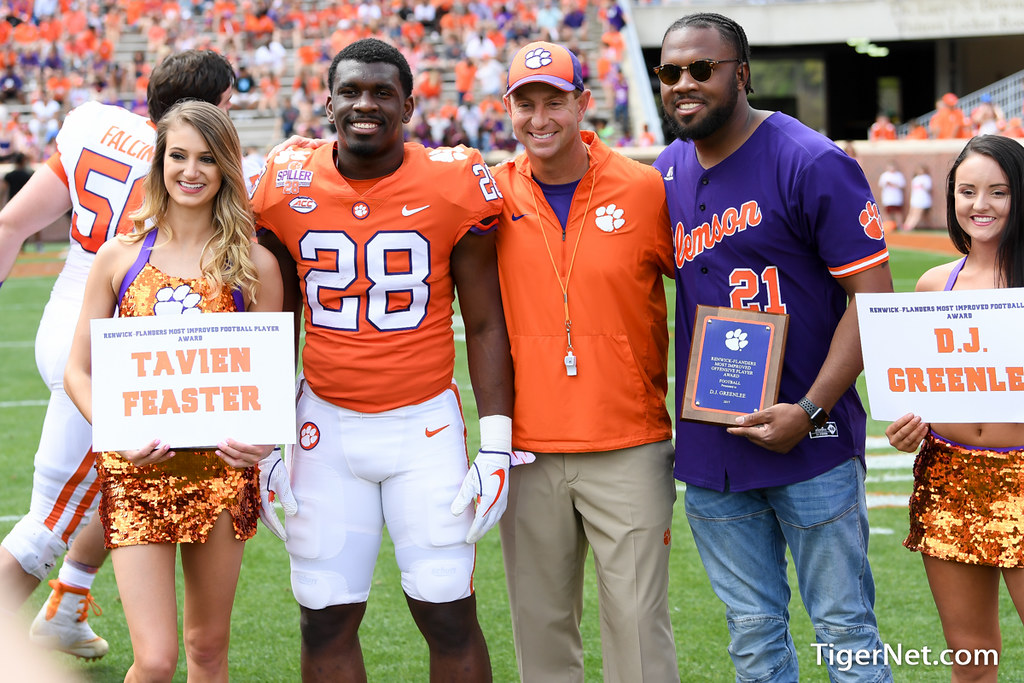 Clemson Football Photo of djgreenlee and Tavien Feaster and springgame