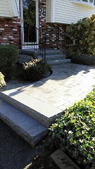 Granite steps with paver walkway