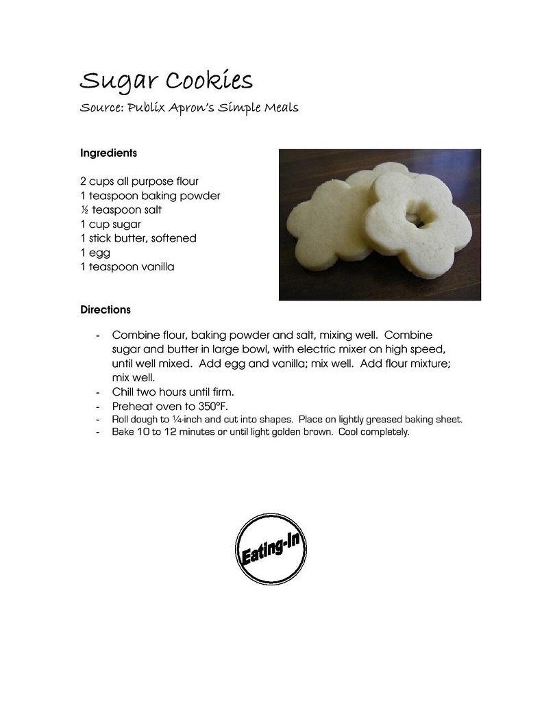 Printable Sugar Cookie Recipe