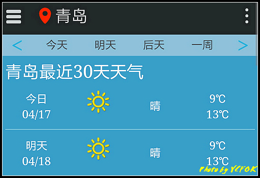 青島 2018-04-17 天氣(今天下午乘火車回港)